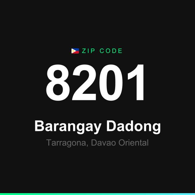 Shareable ZIP code 8201 card for Barangay Dadong