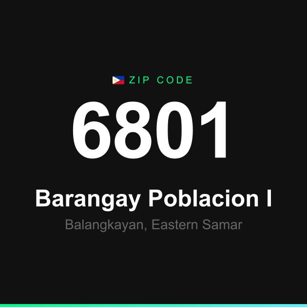 Shareable ZIP code 6801 card for Barangay Poblacion I