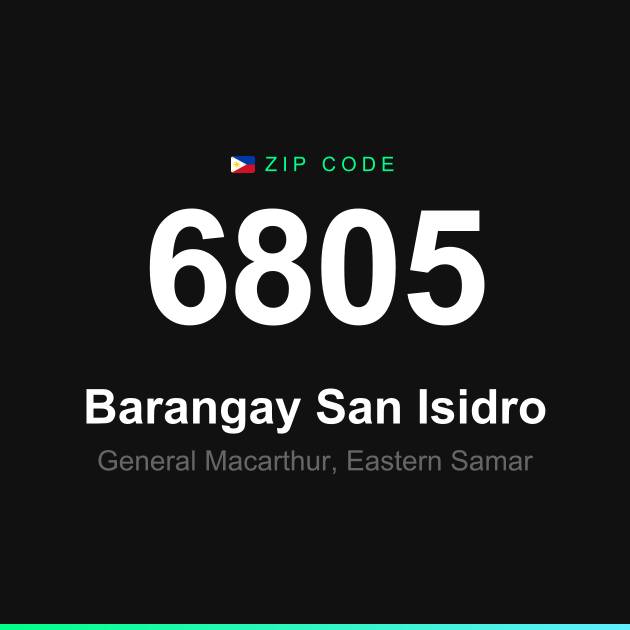 Shareable ZIP code 6805 card for Barangay San Isidro