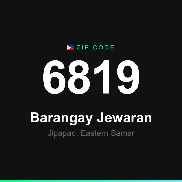Shareable ZIP code 6819 card for Barangay Jewaran