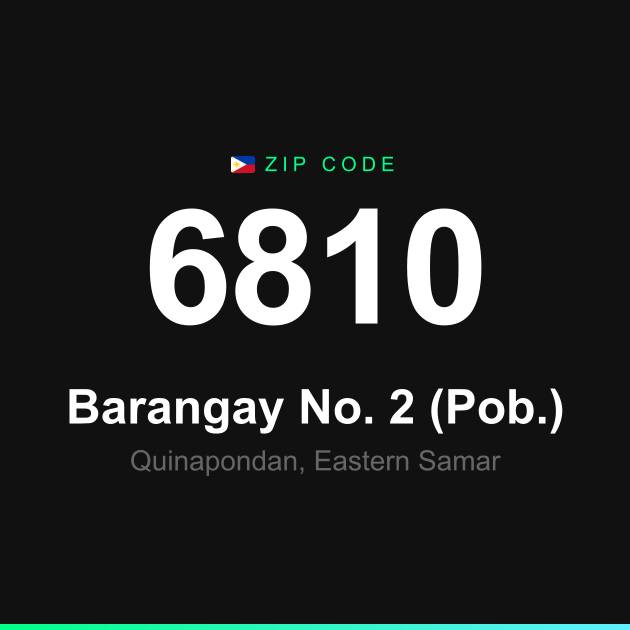 Shareable ZIP code 6810 card for Barangay No. 2 (Pob.)