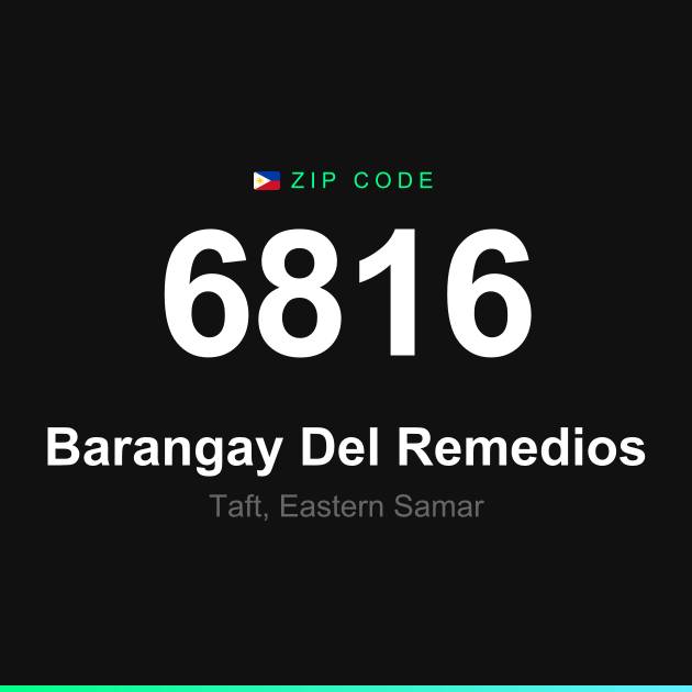 Shareable ZIP code 6816 card for Barangay Del Remedios
