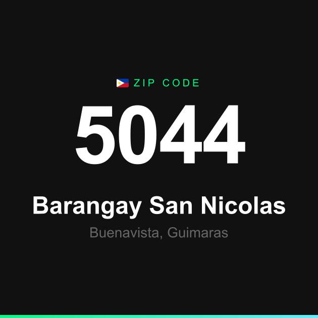 Shareable ZIP code 5044 card for Barangay San Nicolas