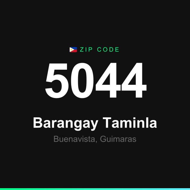 Shareable ZIP code 5044 card for Barangay Taminla