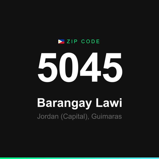 Shareable ZIP code 5045 card for Barangay Lawi