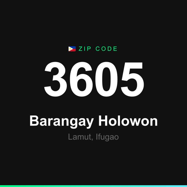 Shareable ZIP code 3605 card for Barangay Holowon