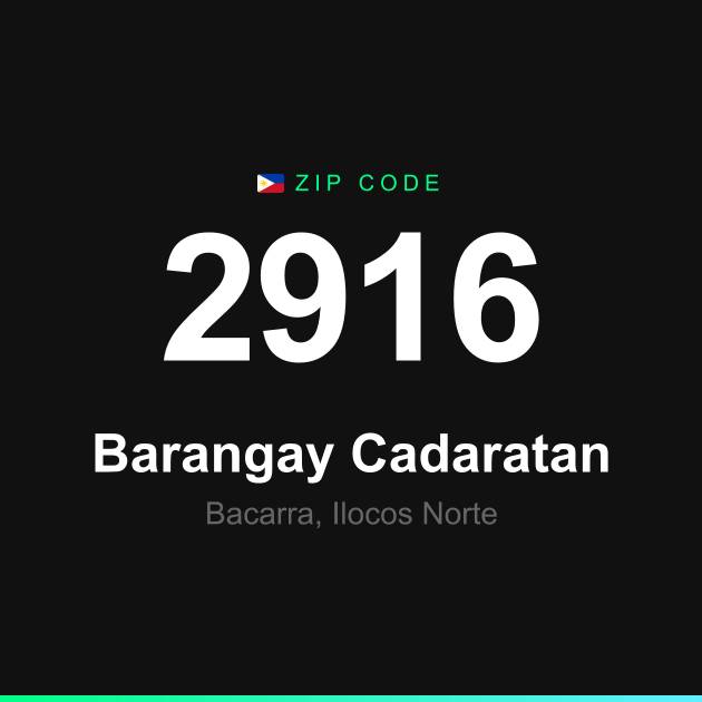 Shareable ZIP code 2916 card for Barangay Cadaratan