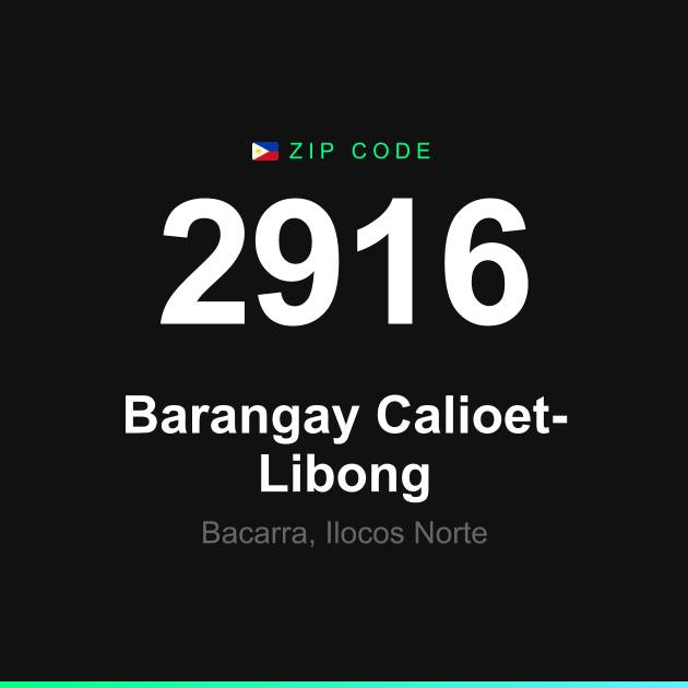 Shareable ZIP code 2916 card for Barangay Calioet-Libong