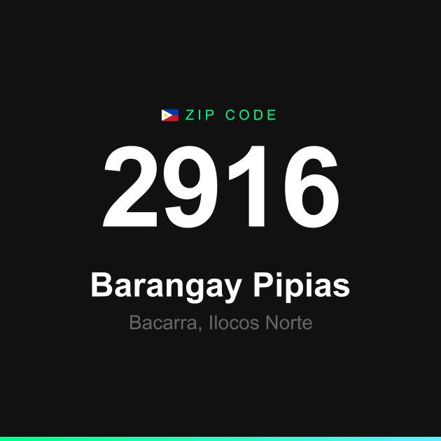 Shareable ZIP code 2916 card for Barangay Pipias