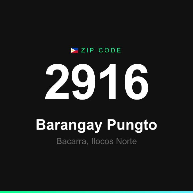 Shareable ZIP code 2916 card for Barangay Pungto