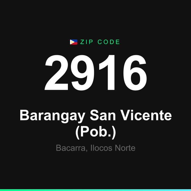 Shareable ZIP code 2916 card for Barangay San Vicente (Pob.)