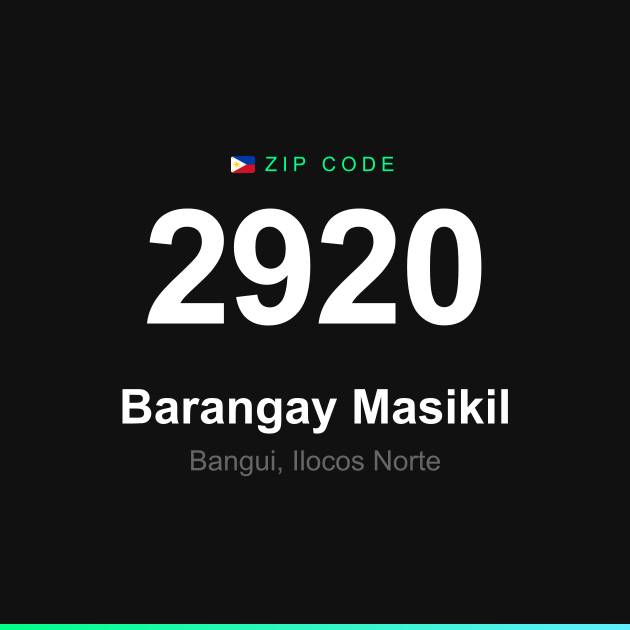 Shareable ZIP code 2920 card for Barangay Masikil