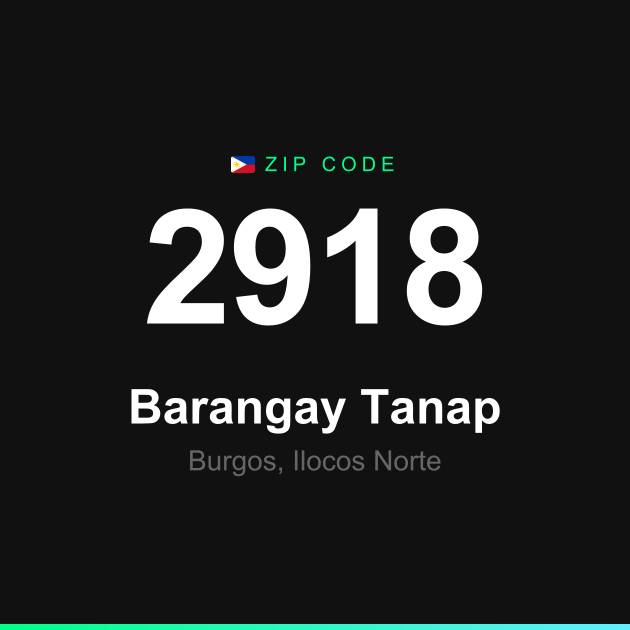 Shareable ZIP code 2918 card for Barangay Tanap