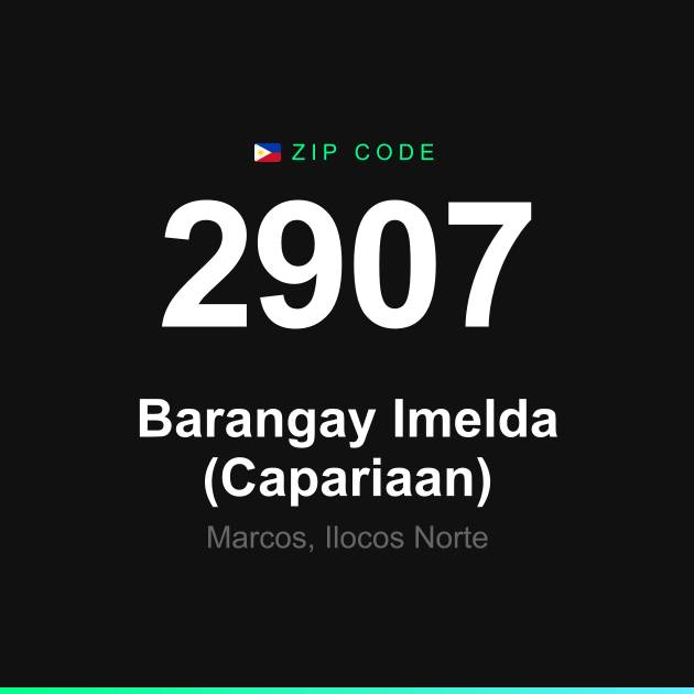 Shareable ZIP code 2907 card for Barangay Imelda (Capariaan)