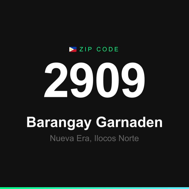 Shareable ZIP code 2909 card for Barangay Garnaden