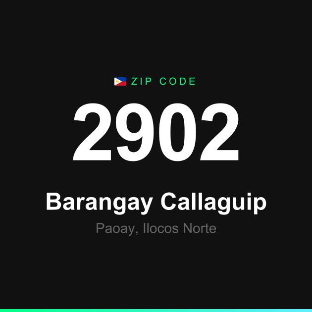 Shareable ZIP code 2902 card for Barangay Callaguip