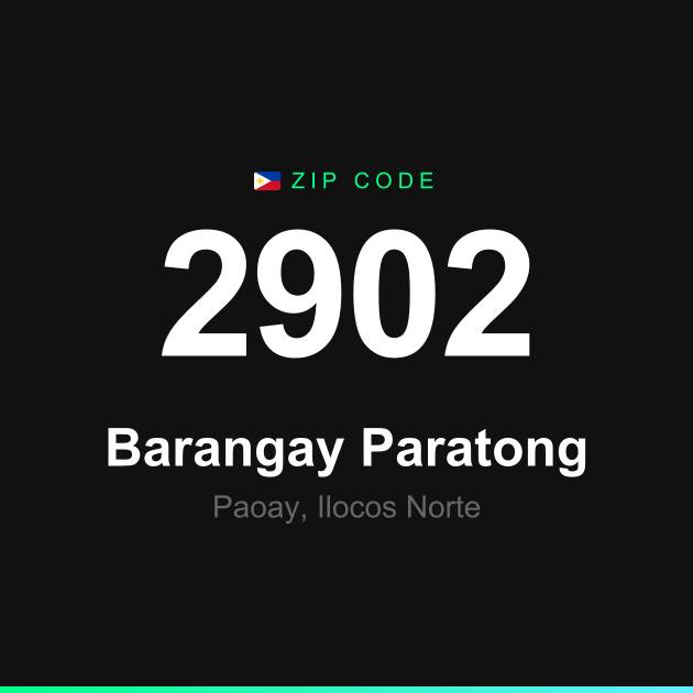 Shareable ZIP code 2902 card for Barangay Paratong