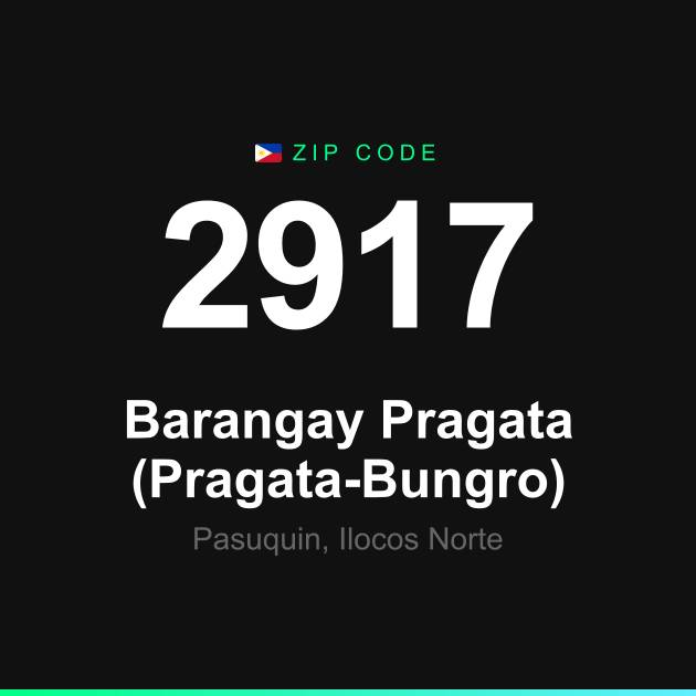 Shareable ZIP code 2917 card for Barangay Pragata (Pragata-Bungro)