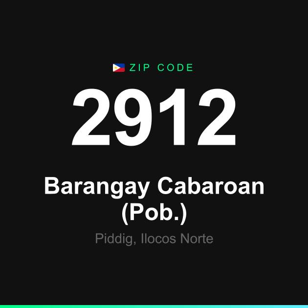 Shareable ZIP code 2912 card for Barangay Cabaroan (Pob.)