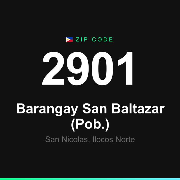 Shareable ZIP code 2901 card for Barangay San Baltazar (Pob.)