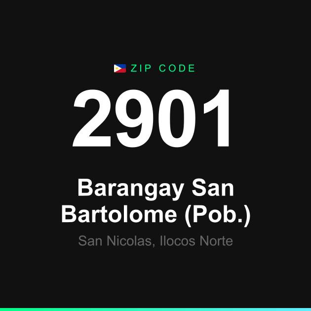 Shareable ZIP code 2901 card for Barangay San Bartolome (Pob.)