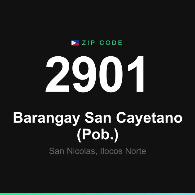 Shareable ZIP code 2901 card for Barangay San Cayetano (Pob.)