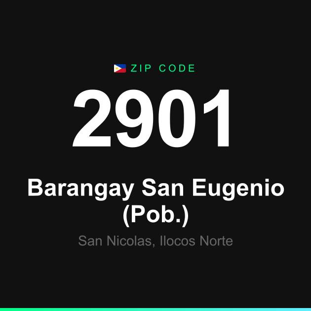 Shareable ZIP code 2901 card for Barangay San Eugenio (Pob.)