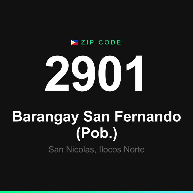 Shareable ZIP code 2901 card for Barangay San Fernando (Pob.)