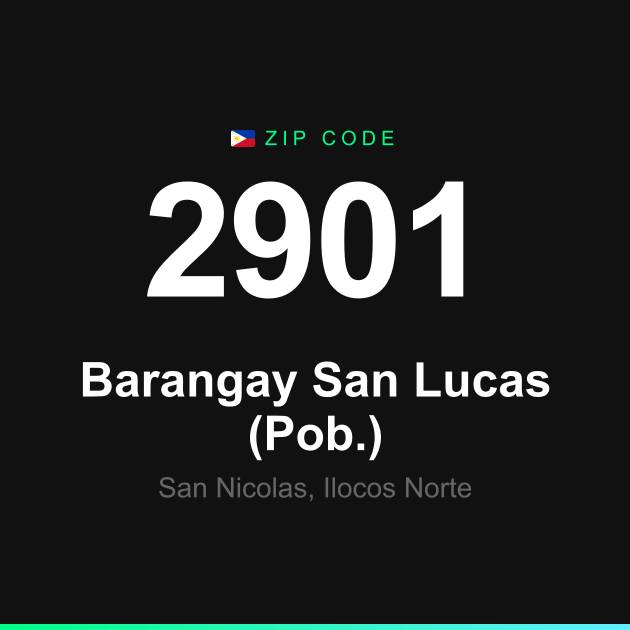 Shareable ZIP code 2901 card for Barangay San Lucas (Pob.)