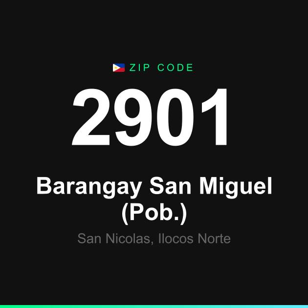 Shareable ZIP code 2901 card for Barangay San Miguel (Pob.)