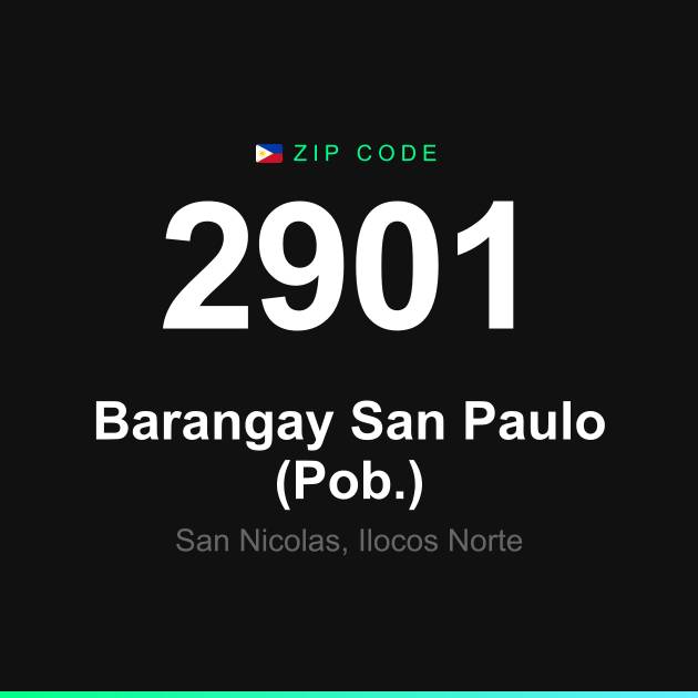 Shareable ZIP code 2901 card for Barangay San Paulo (Pob.)