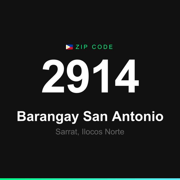 Shareable ZIP code 2914 card for Barangay San Antonio