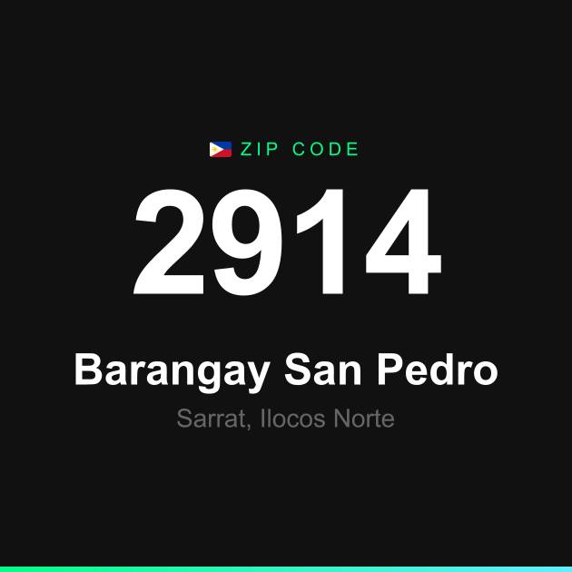 Shareable ZIP code 2914 card for Barangay San Pedro