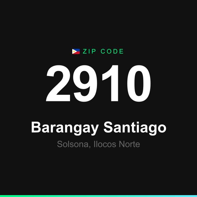 Shareable ZIP code 2910 card for Barangay Santiago