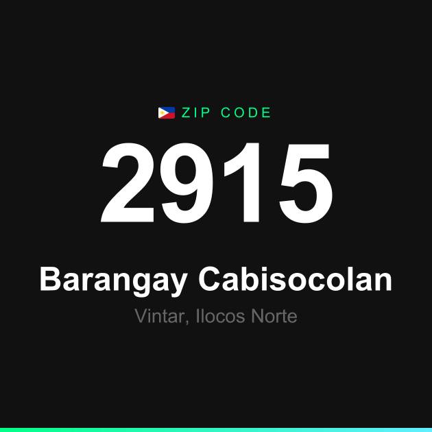 Shareable ZIP code 2915 card for Barangay Cabisocolan
