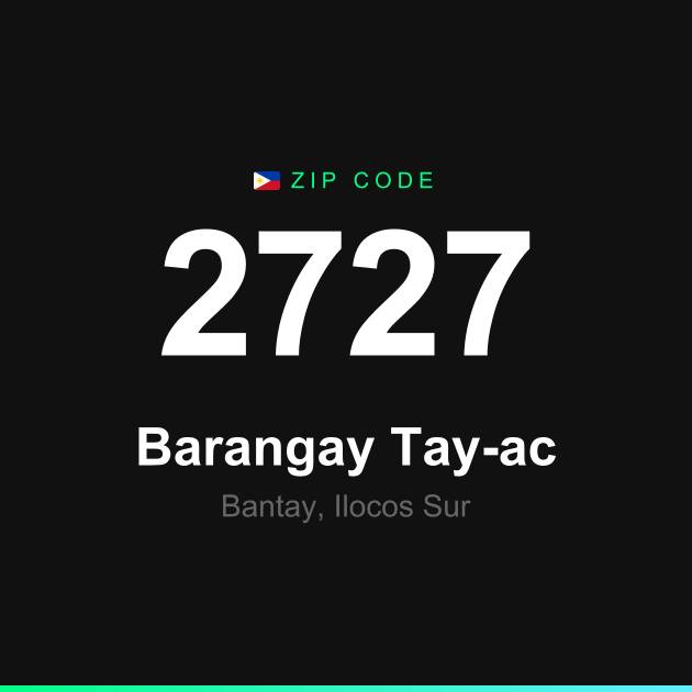 Shareable ZIP code 2727 card for Barangay Tay-ac