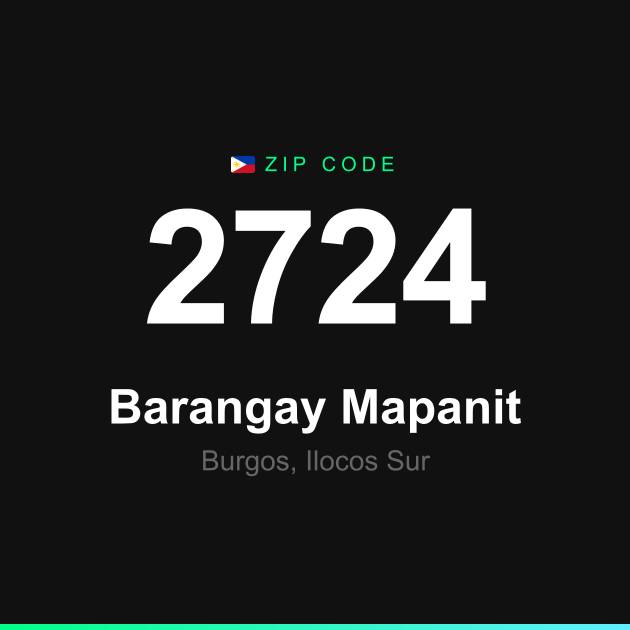 Shareable ZIP code 2724 card for Barangay Mapanit