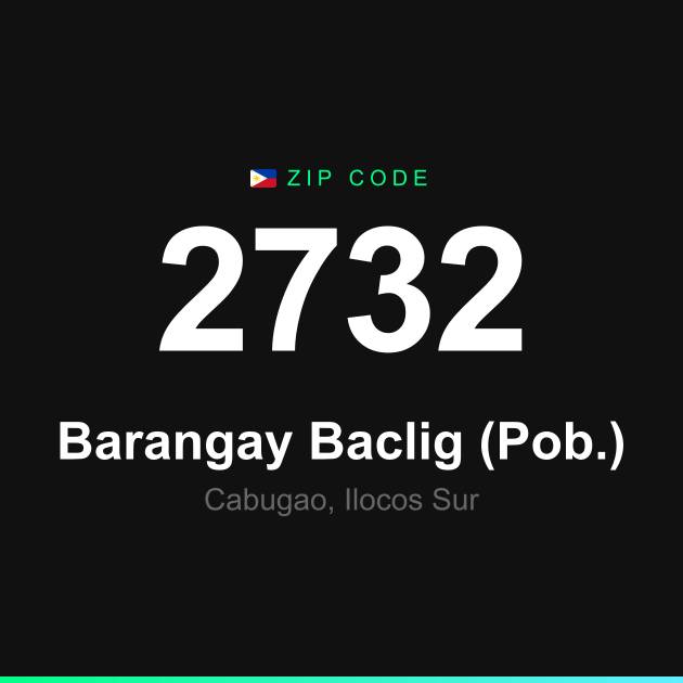 Shareable ZIP code 2732 card for Barangay Baclig (Pob.)