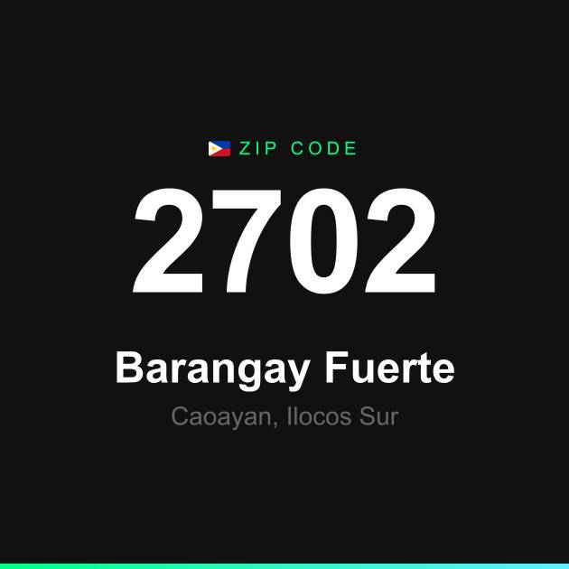 Shareable ZIP code 2702 card for Barangay Fuerte