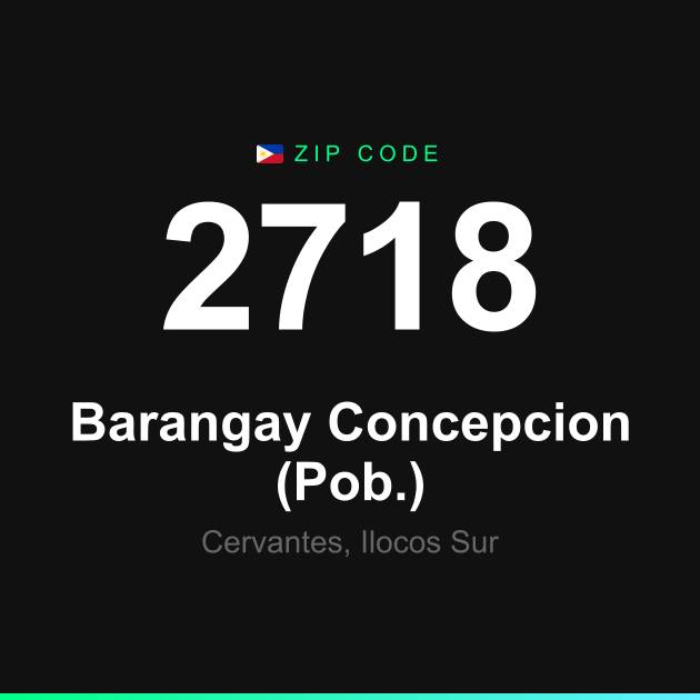 Shareable ZIP code 2718 card for Barangay Concepcion (Pob.)