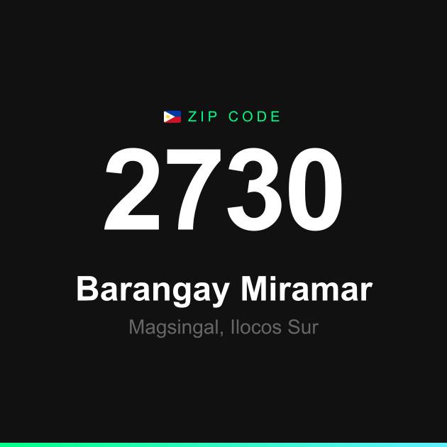 Shareable ZIP code 2730 card for Barangay Miramar