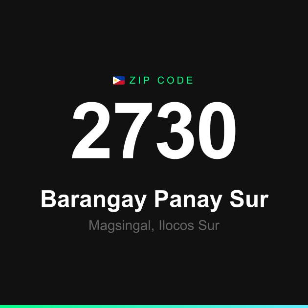 Shareable ZIP code 2730 card for Barangay Panay Sur
