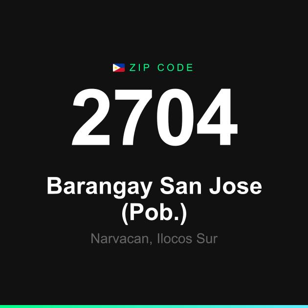 Shareable ZIP code 2704 card for Barangay San Jose (Pob.)