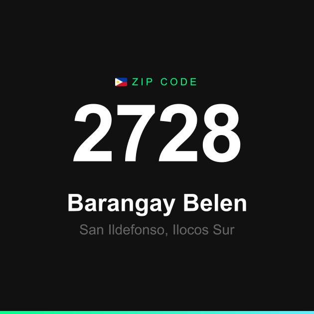 Shareable ZIP code 2728 card for Barangay Belen