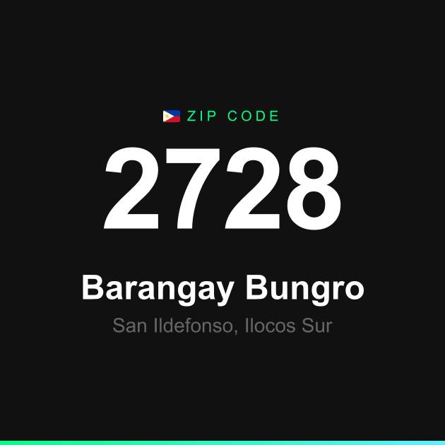 Shareable ZIP code 2728 card for Barangay Bungro