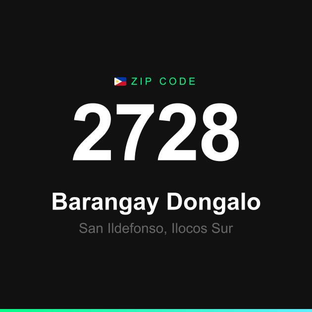 Shareable ZIP code 2728 card for Barangay Dongalo