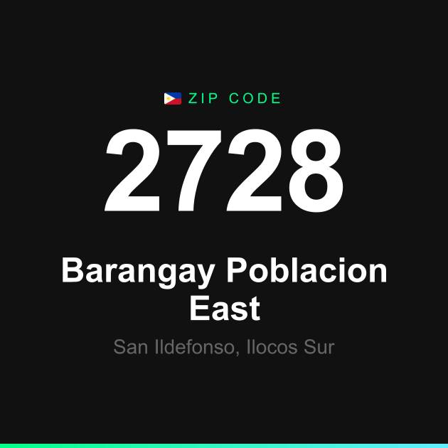 Shareable ZIP code 2728 card for Barangay Poblacion East