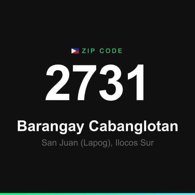 Shareable ZIP code 2731 card for Barangay Cabanglotan