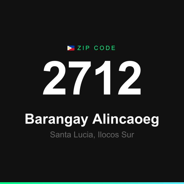 Shareable ZIP code 2712 card for Barangay Alincaoeg