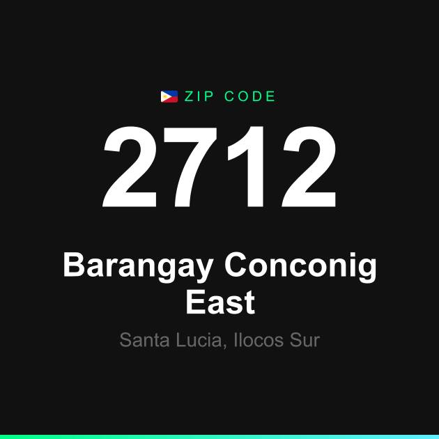 Shareable ZIP code 2712 card for Barangay Conconig East